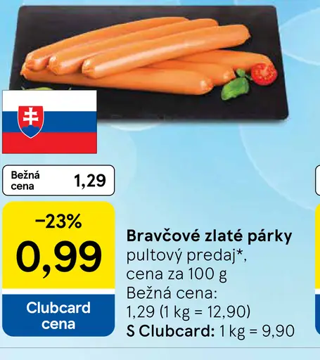 Bravčové zlaté párky