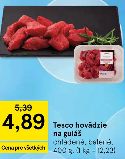 Tesco hovädzie na guľáš