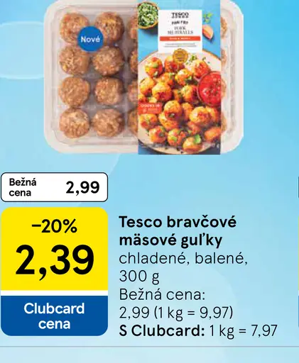 Tesco bravčové mäsové guľky
