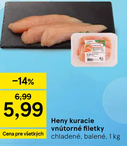 Heny kuracie vnútorné filety