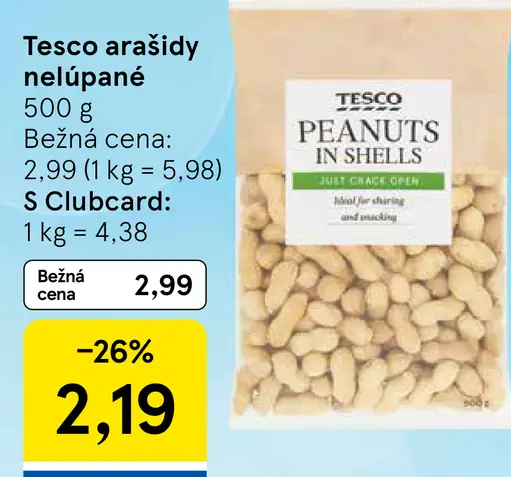 Tesco arašidy nelúpané