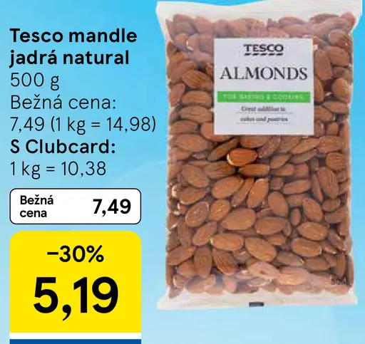 Tesco mandle jadrá natural