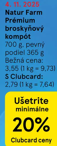 Natur Farm Prémium broskyňový kompót