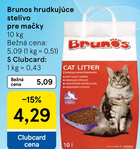 Brunos hrudkujúce stelivo pre mačky