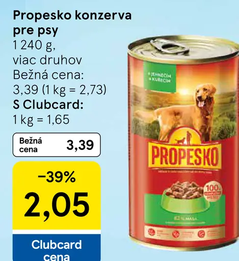 Propesko konzerva pre psy
