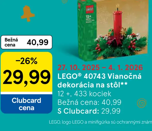 LEGO 40743 Vianočná dekorácia na stôl