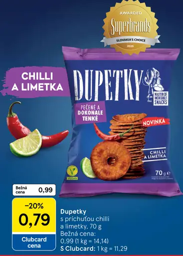 Dupetky s príchuťou chilli a limetky