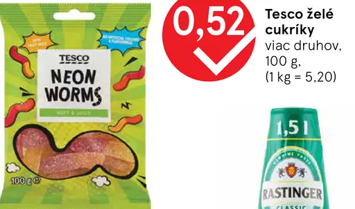 Tesco želé cukríky