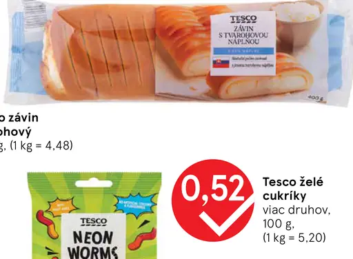 Tesco závin tvarohový