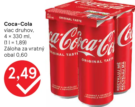 Coca-Cola Original Taste plechovka