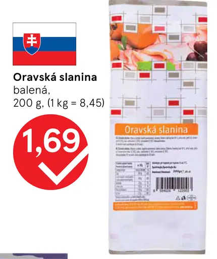 Oravská slanina balená