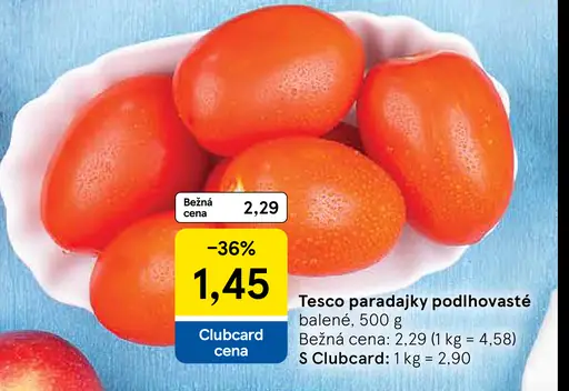 Tesco paradajky podlhovasté