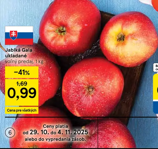 Jablká Gala ukladané