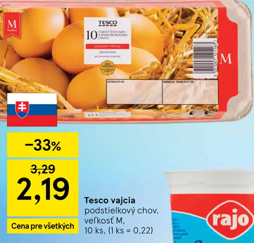Tesco vajcia podstielkový chov