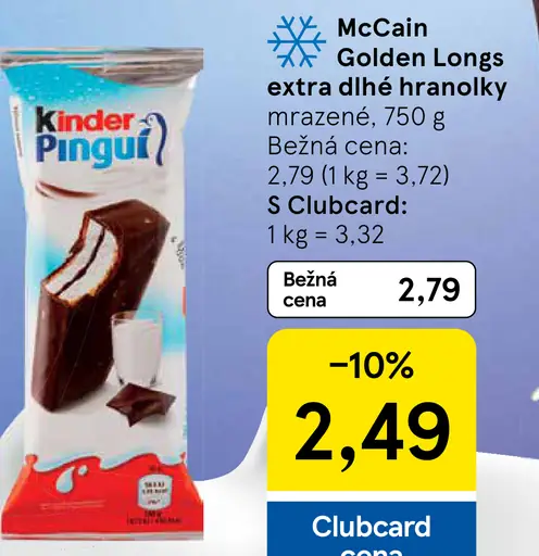 Kinder Pingui mliečny rez
