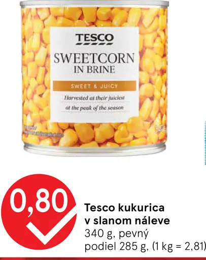 Tesco kukurica v slanom náleve