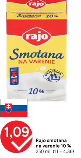 Rajo Smotana na varenie 10%
