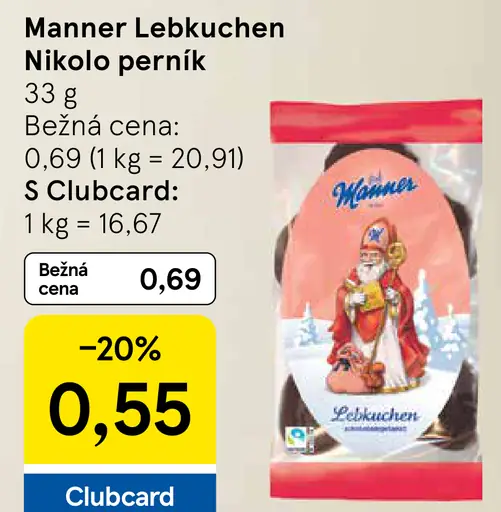 Manner Lebkuchen Nikolo perník