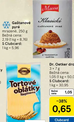 Massà gaštanové pyré Klasické