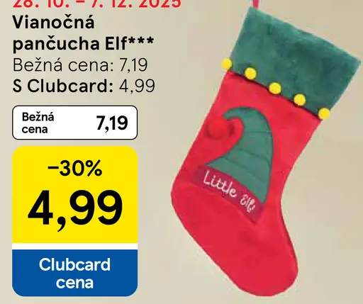 Vianočná pančuška Elf