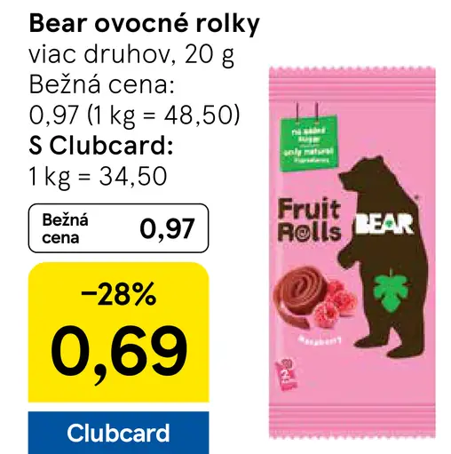 BEAR ovocné rolky