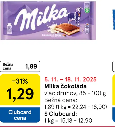 Milka Mliečna čokoláda