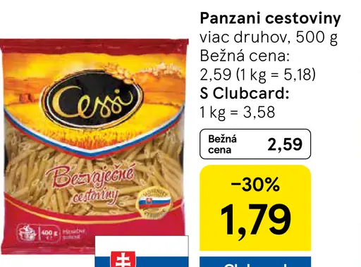 Panzani cestoviny bezvaječné