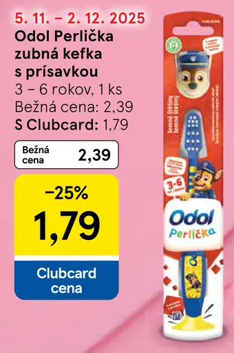 Odol Perlička zubná kefka s prísavkou