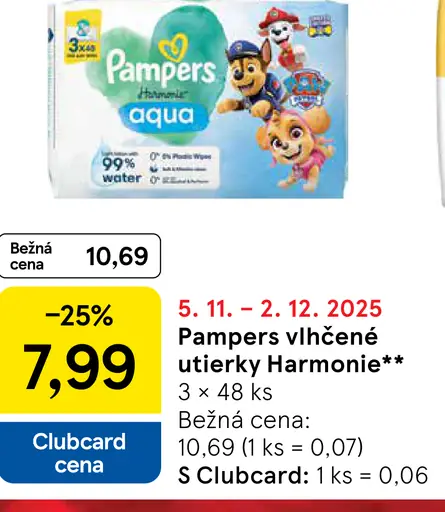 Pampers vlhčené utierky Harmonie
