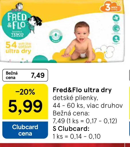 Fred&Flo ultra dry detské plienky