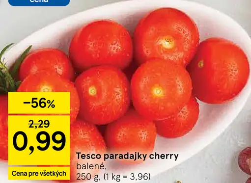 Tesco paradajky cherry na stopke
