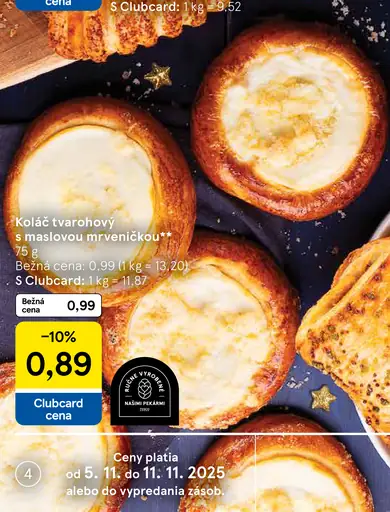 Koláč tvarohový s maslovou mrveničkou