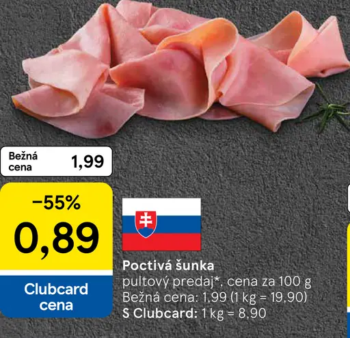 Poctivá šunka pultový predaj