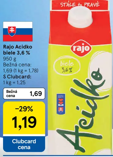 Rajo Acidko Biele 3,6%