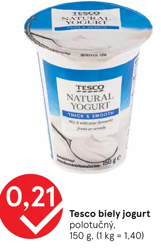 Tesco jogurt smotanový biely