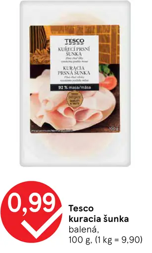 Tesco kuracia šunka balená