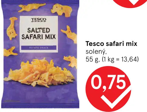 Tesco safari mix solený