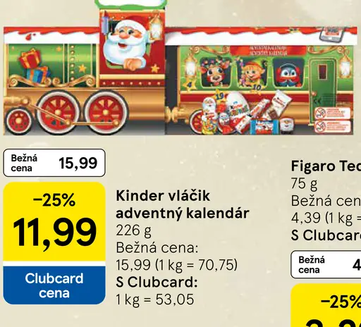 Kinder vláčik adventný kalendár