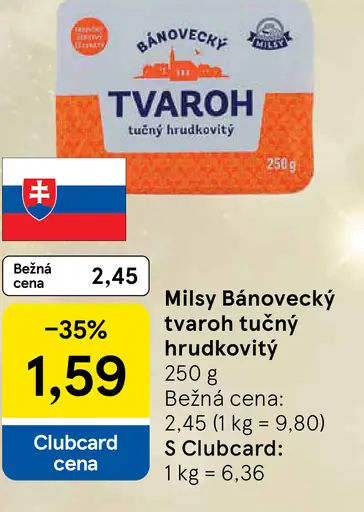 Milsy Bánovecký tvaroh tučný hrudkovitý