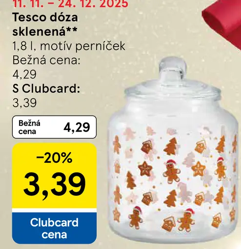 Tesco dóza sklenená
