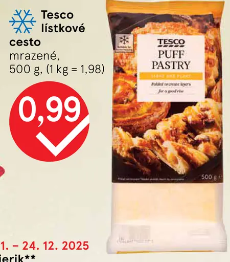 Tesco lístkové cesto mrazené
