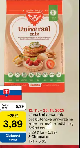 Liana Universal mix bezlepková univerzálna zmes na múčne jedlá