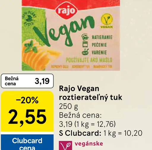 Rajo Vegan Roztierateľný tuk