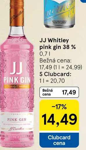 JJ Whitley Pink Cherry Gin 38%