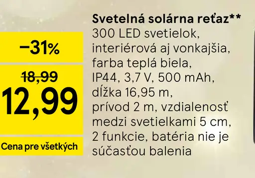 Svetelná solárna reťaz