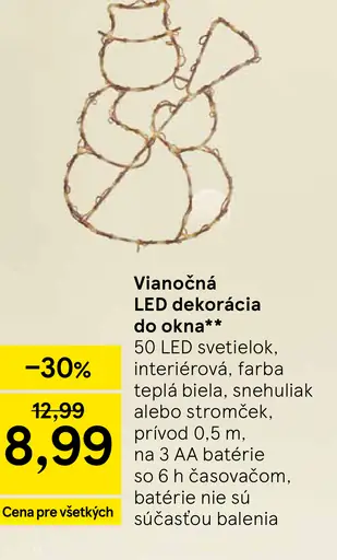 Vianočná LED dekorácia do okna