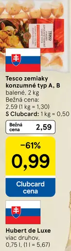 Tesco zemiaky konzumné typ A, B
