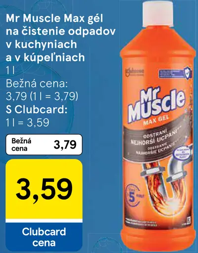 Mr Muscle Max gél na čistenie odpadov v kuchyniach a kúpeľniach