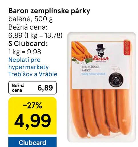 Baron zemplínske párky