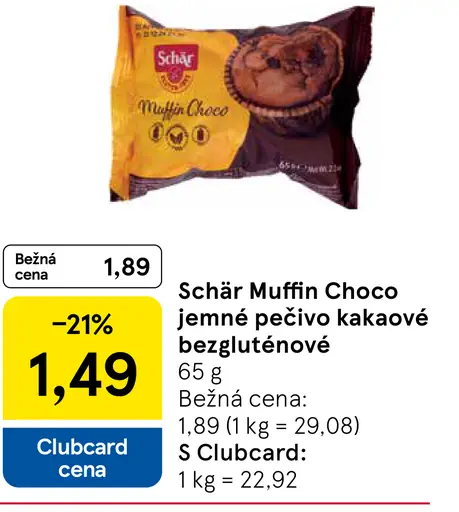 Schär Muffin Choco jemné pečivo kakaové bezgluténové